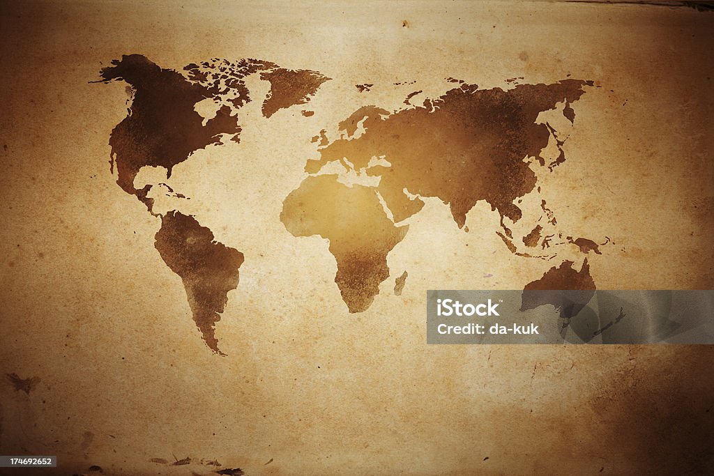 Старый Карта мира - Стоковые фото Карта роялти-фри