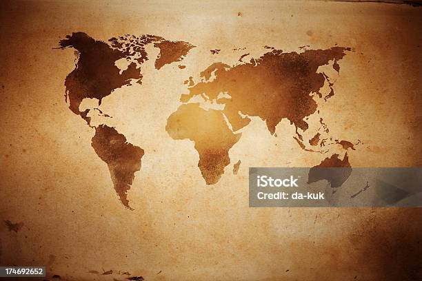 Старый Карта Мира — стоковые фотографии и другие картинки Карта - Карта, Поцарапанный, Карта мира