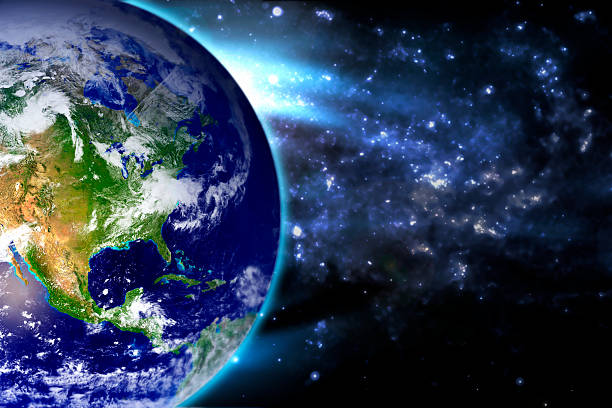 terra da américa do norte azul estratosfera - earth stratosphere space planet imagens e fotografias de stock