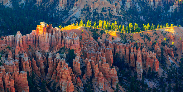 Hoodoos in Bryce Canyon, seen from Sunset Point in Bryce Canyon National Park, Utah.