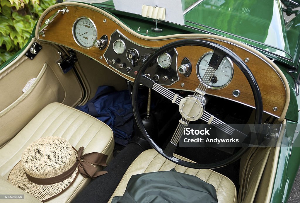 Old MG British Car Detail shot of a vintage MG. 1940-1949 Stock Photo