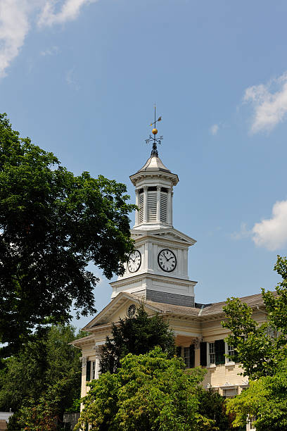 istock American Town Hall with Clock Tower,Weathervane Vertical 174693489