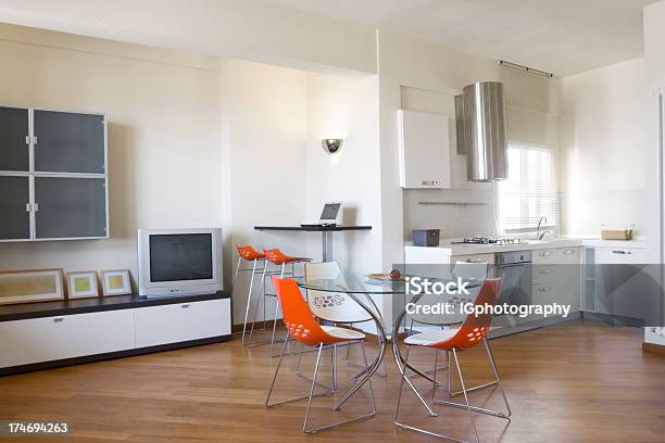 Modern bright orange kitchen room Stock Photo by ©iriana88w 52125527