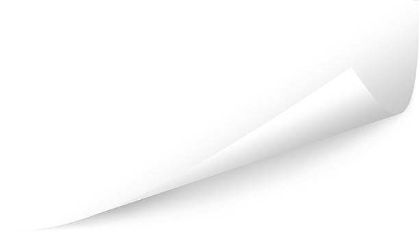 Angled Bottom Page Peel, Copy Space; Three Clipping Paths "This page peel is angled to allow for some copy, and unlike lots of ill-drawn corners seen in advertising, it was authentically constructed by this old-world technical illustrator, then hand-shaded in Photoshop.When you use the supplied clipping paths to mask off your main image, base and underside (if you want it other than white), it's awesome! Just add a little type and you're good to go. Please see sample. Top version also available." terryfic3d stock pictures, royalty-free photos & images