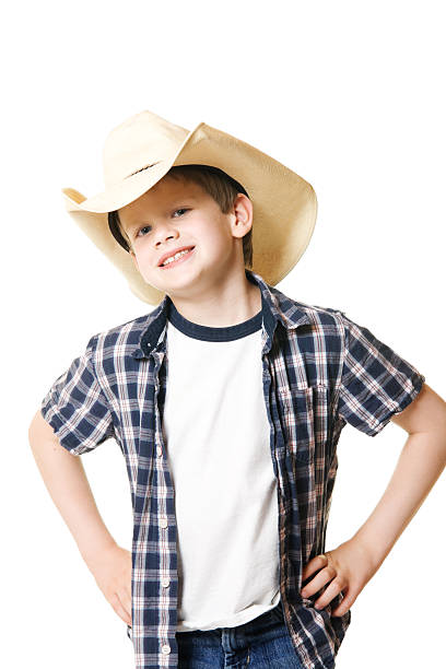 istock Child Wearing Cowboy Hat 174695128