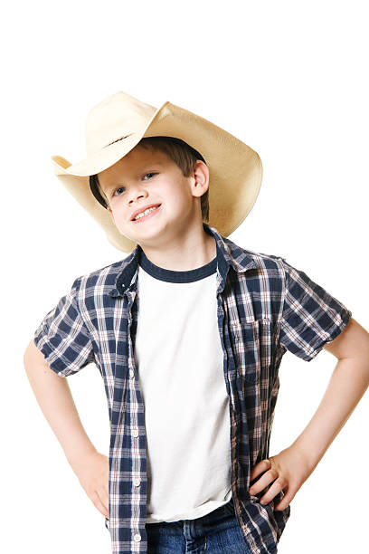 Child Wearing Cowboy Hat stock photo