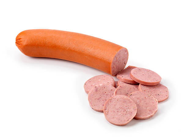 die knoblauchscheiben wurst - salami pepperoni cold cuts portion stock-fotos und bilder