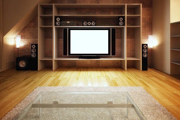 istock High definition TV on a entertainment center 174695256
