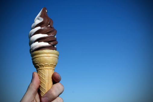 Chocolate and vanilla soft serve ice-cream!