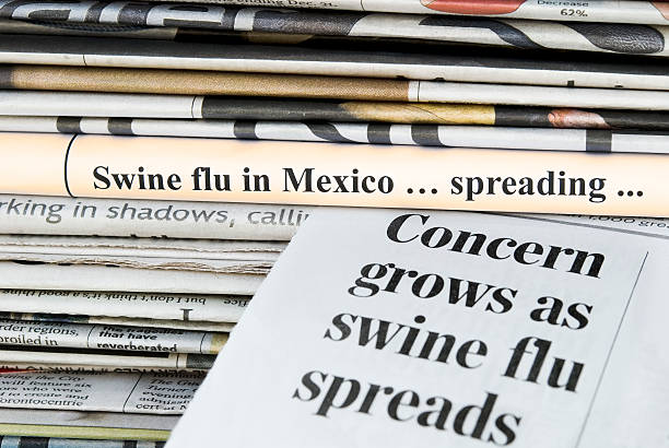 istock Swine (Influenza A/H1N1) flu pandemic headlines - X 174695881