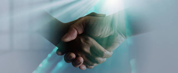 istock Businessmen making handshake with partner, greeting, dealing, merger and acquisition,  teamwork and successful business joint venture concept, for business, finance and investment background, 1746959361
