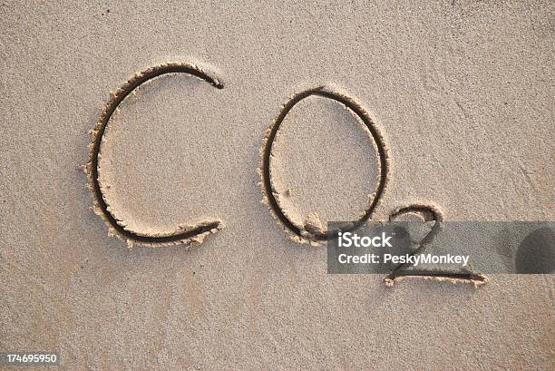 Co2 Диоксид Углерода Сообщение В Песок — стоковые фотографии и другие картинки Без людей - Без людей, Бизнес, Горизонтальный