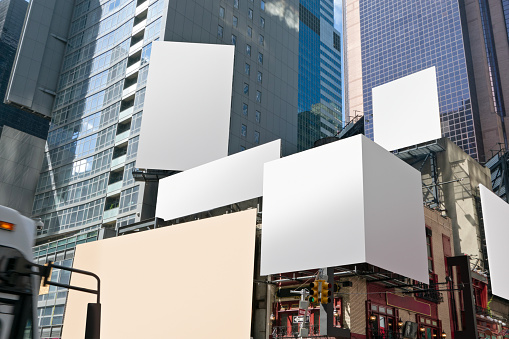 Blank billboards in Times Square in NewYork City