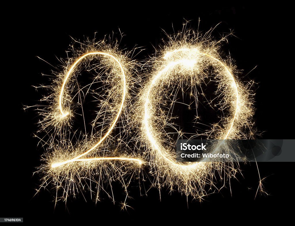 celebration numbers series A sparkling number 20. Great for birthday and anniversary. Number 20 Stock Photo