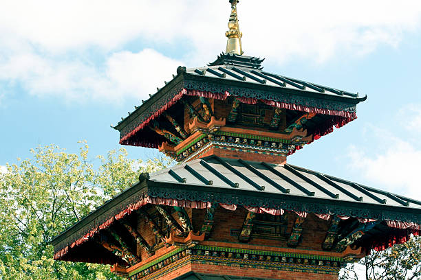 istock Chinese pagode with wooden ornaments 174696317