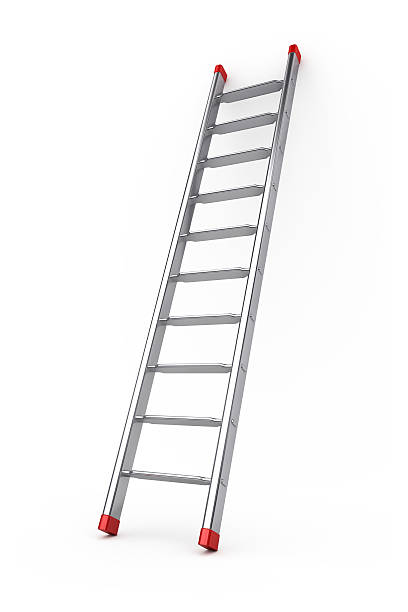 Stock photo of a metal stepladder on a white background stock photo