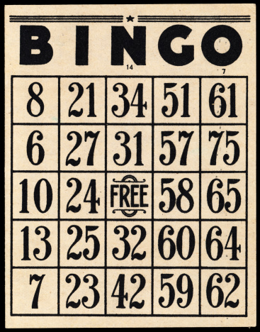Image of an old Bingo card. XXXLSimilar image:
