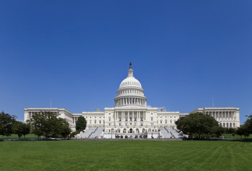 Panoramic view of the United States Capitol Building on Capitol Hill, Washington DC (XXL)