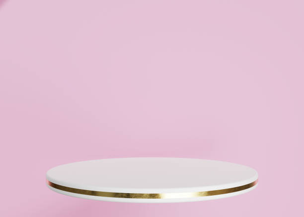 istock Circle and gold details product presentation pedestal podium platform 1746989896