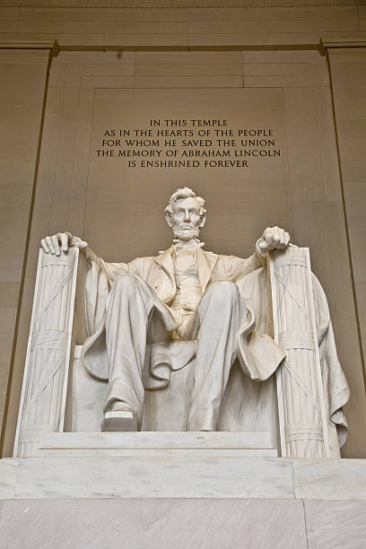 President Lincoln Statue in Lincoln Memorial (XXXL) Statue of president Lincoln at the Lincoln Memorial (XXXL) emancipation proclamation stock pictures, royalty-free photos & images