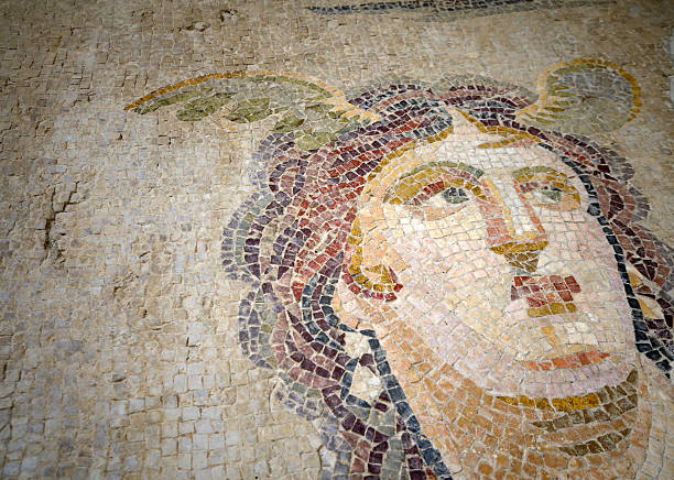 antigua mosaico de tethys - tethys fotografías e imágenes de stock