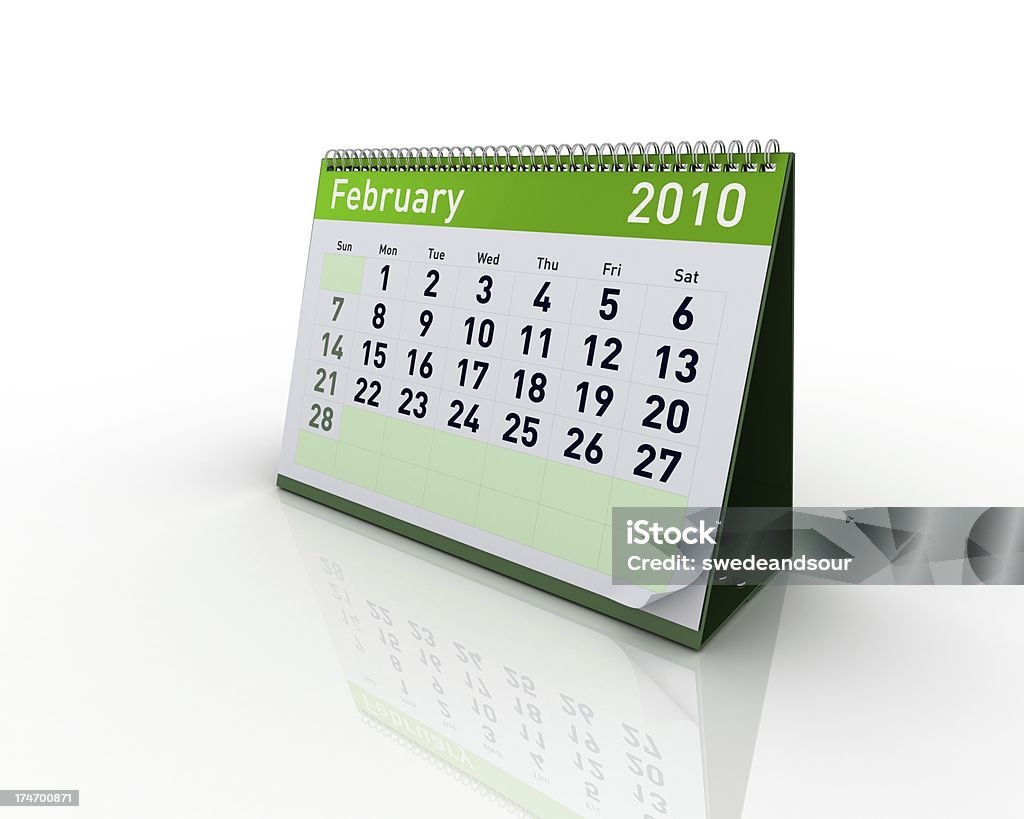 Calendario febrero de 2010 - Foto de stock de 2010 libre de derechos