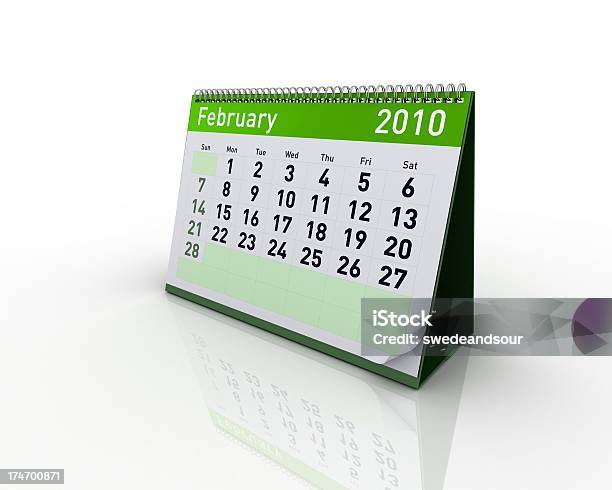 Calendario Febrero De 2010 Foto de stock y más banco de imágenes de 2010 - 2010, Acontecimiento anual, Acurrucado