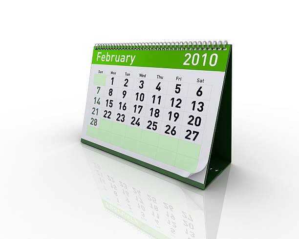 Calendar - February 2010 Calendar concept showing February 2010. Weeks starts Sunday and ends Saturday (American style)Similar images in this style calendar february 2010 stock pictures, royalty-free photos & images