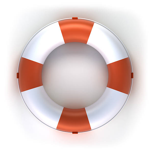 lifebuoy-isolado no branco com traçado de recorte - life jacket isolated red safety imagens e fotografias de stock