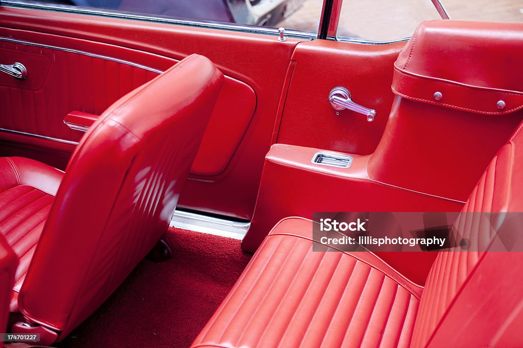 Rouge Antique Auto Intérieur de véhicule - Photo de Voiture d'époque libre de droits