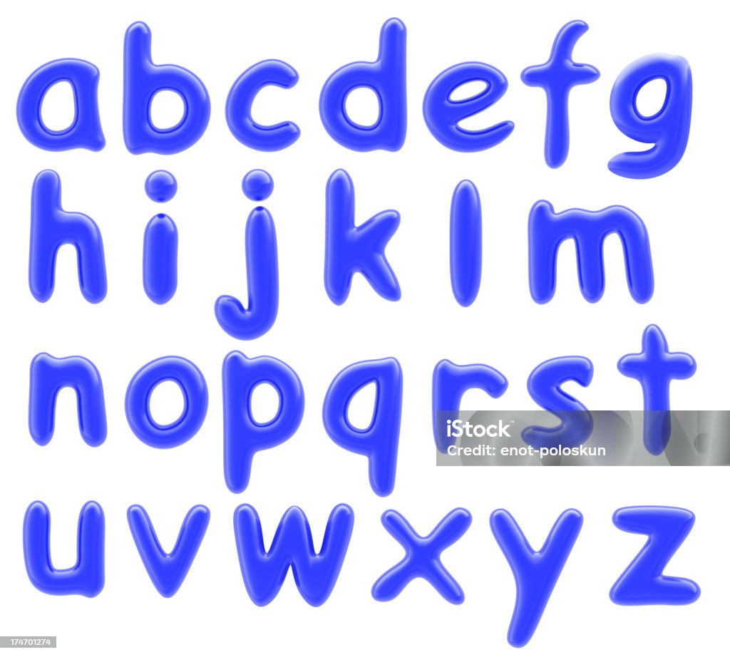 3d alphabet alphabet on white background. Comic font. Three Dimensional Stock Photo