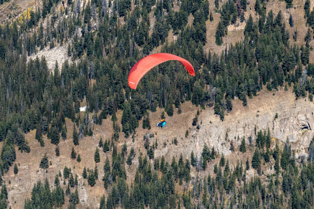 탠덤 paraglider - skydiving base jumping extreme sports mountain 뉴스 사진 이미지
