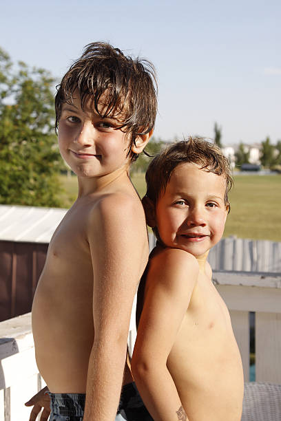 Summer Brothers stock photo