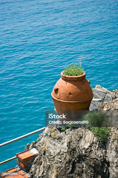 Italian Seaside Stock Photo - Download Image Now - Beach, Flower Pot, Scenics - Nature