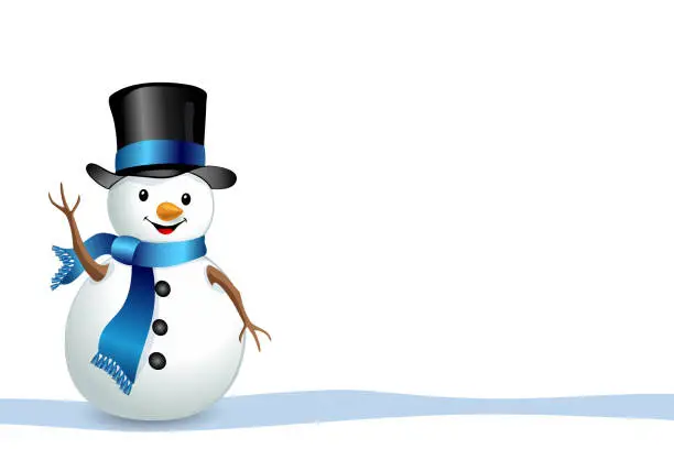 Vector illustration of Happy Snowman