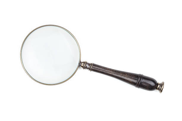 isolated vintage magnifying glass loupe stock photo