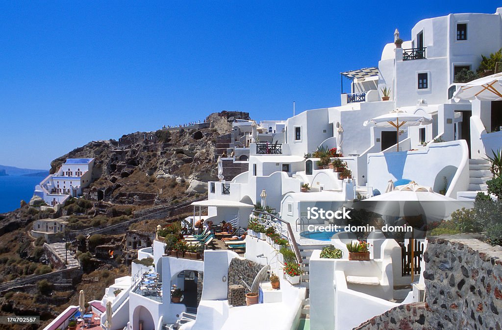 Férias em Santorini Island - Foto de stock de Aldeia royalty-free