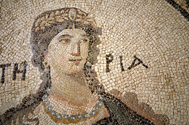 soteria - greek mythology goddess mosaic greek culture foto e immagini stock