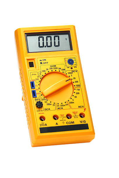 Mobile phone multimeter A voltmeter, ampermeter, ohm... electric equipment. cable tester stock pictures, royalty-free photos & images