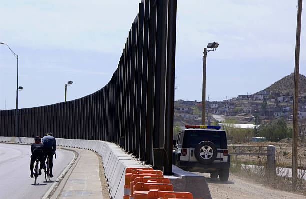 Border Fence Both sides stock photo