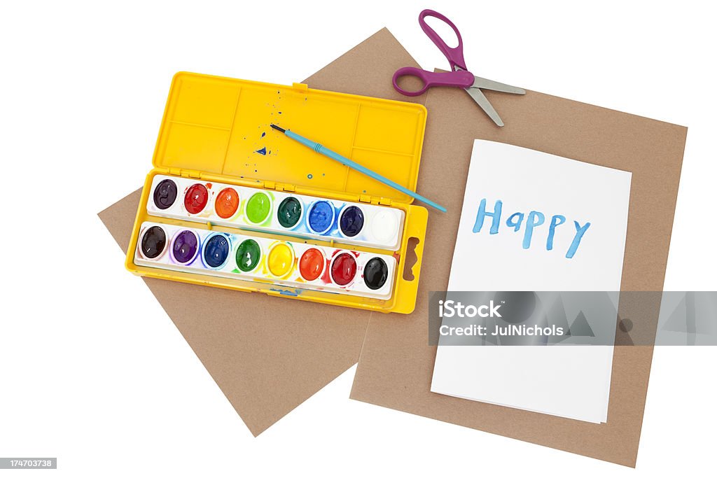 Fare una casa di auguri - Foto stock royalty-free di Acquerello