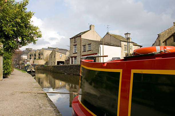 istock canal boat Skipton Yorkshire England 174704115