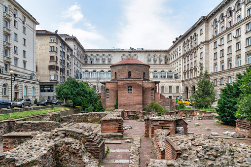 Sofia, Bulgaria's capital, displaying a blend of modern urban architecture and historic landmarks.