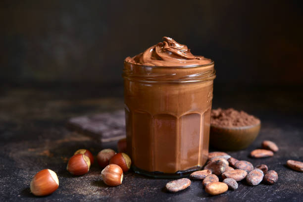 istock Homemade delicious chocolate and nut spread. 1747051580
