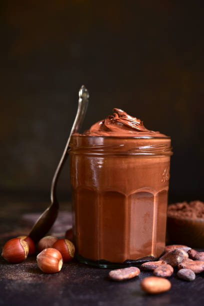 istock Homemade delicious chocolate and nut spread. 1747052117