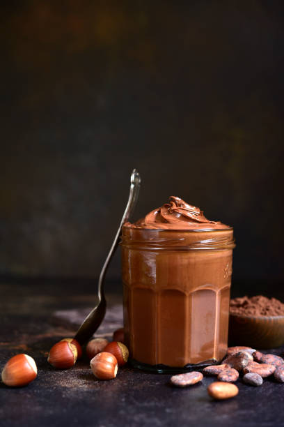 istock Homemade delicious chocolate and nut spread. 1747052122