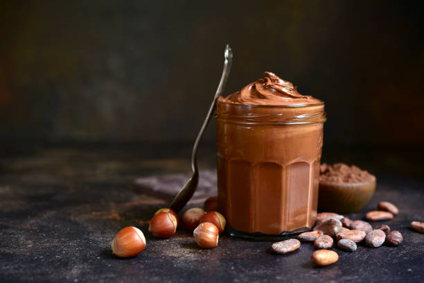 istock Homemade delicious chocolate and nut spread. 1747052124