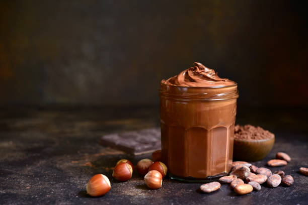 istock Homemade delicious chocolate and nut spread. 1747053196