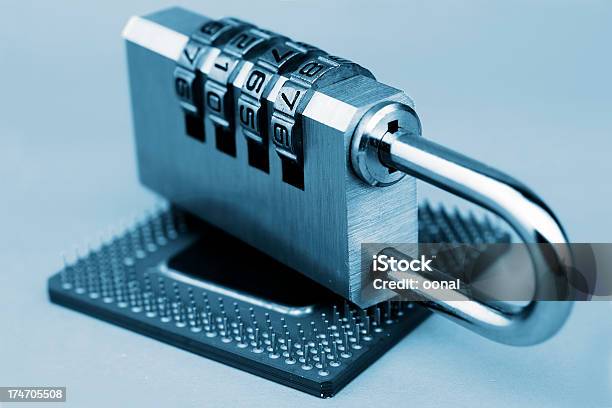 Computer Security Stock Photo - Download Image Now - Bank Account, Blue, CPU