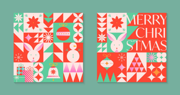 istock Christmas and Happy New Year greeting card templates 1747058399